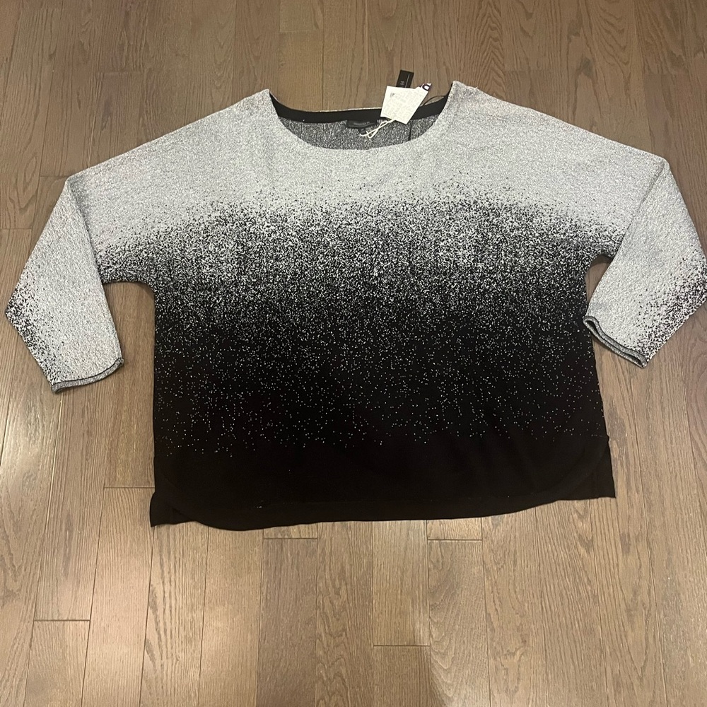 Gradient Black and Gray Women's Top